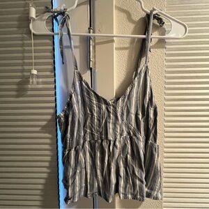 hollister blue and white tank top small